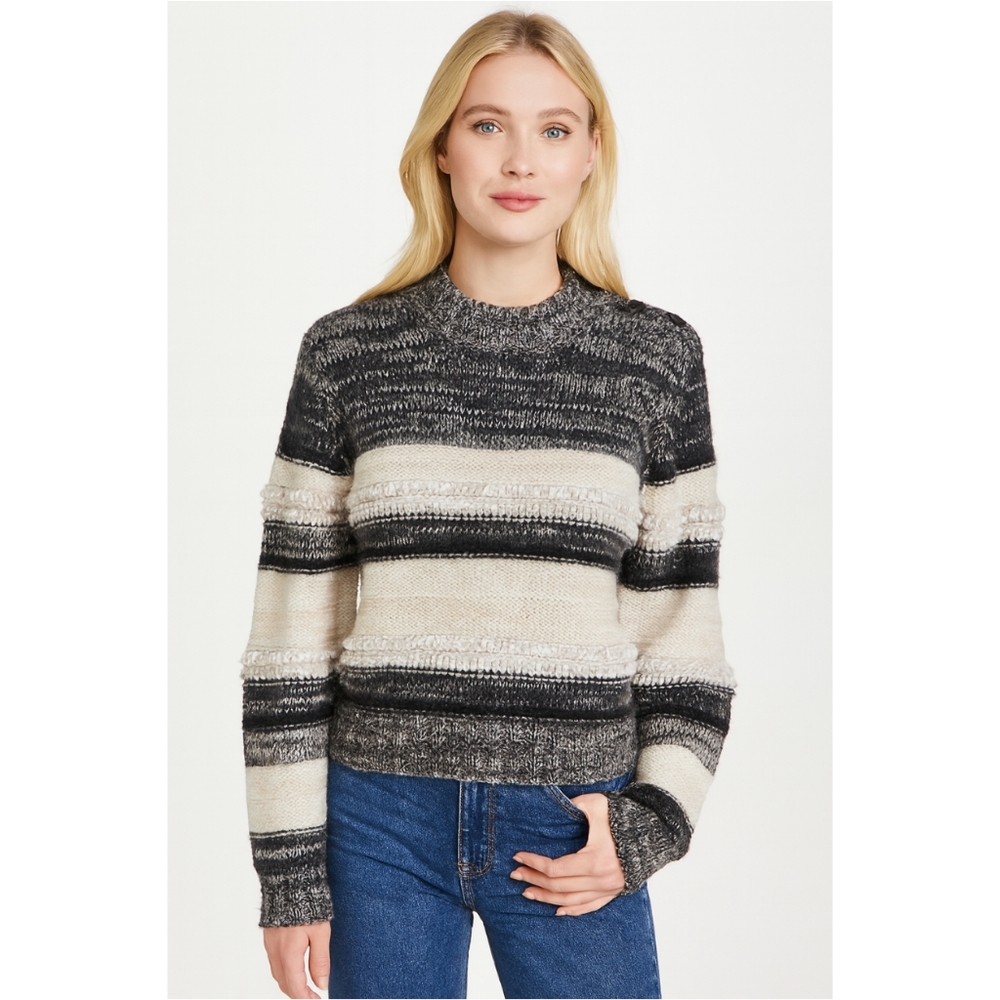 Unsubscribed Cashmere and Racoon Mix‎ Stitch Nude Sweater Black, Gray, White NWT